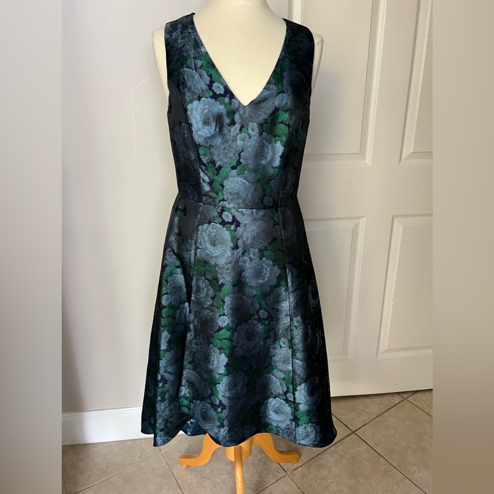 Adriana Papell High Low Jacquard Dress size 6
